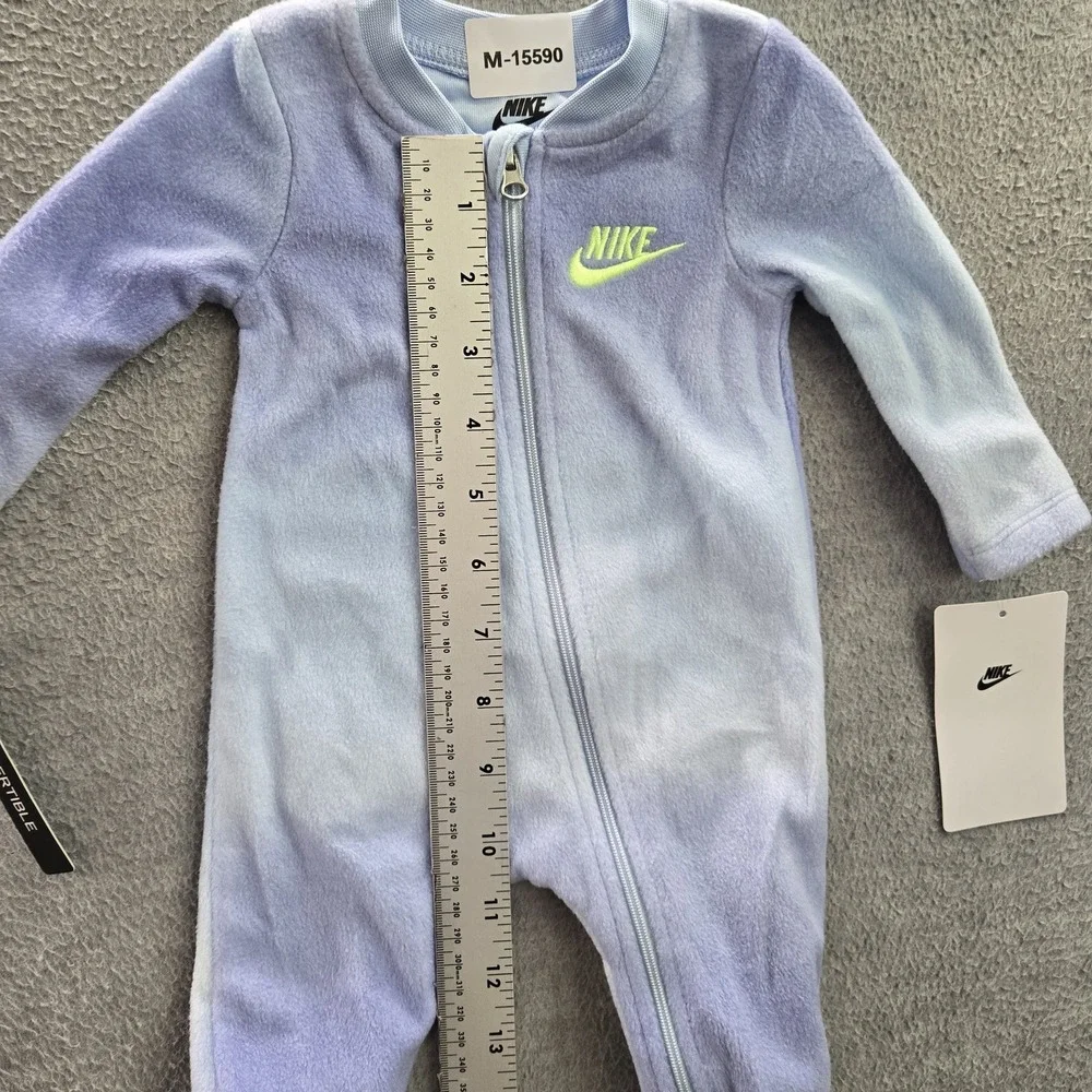 Nike Sleepwear Newborn Toddler 50-56 cm  Blue Fleece Logo Zipper NWT